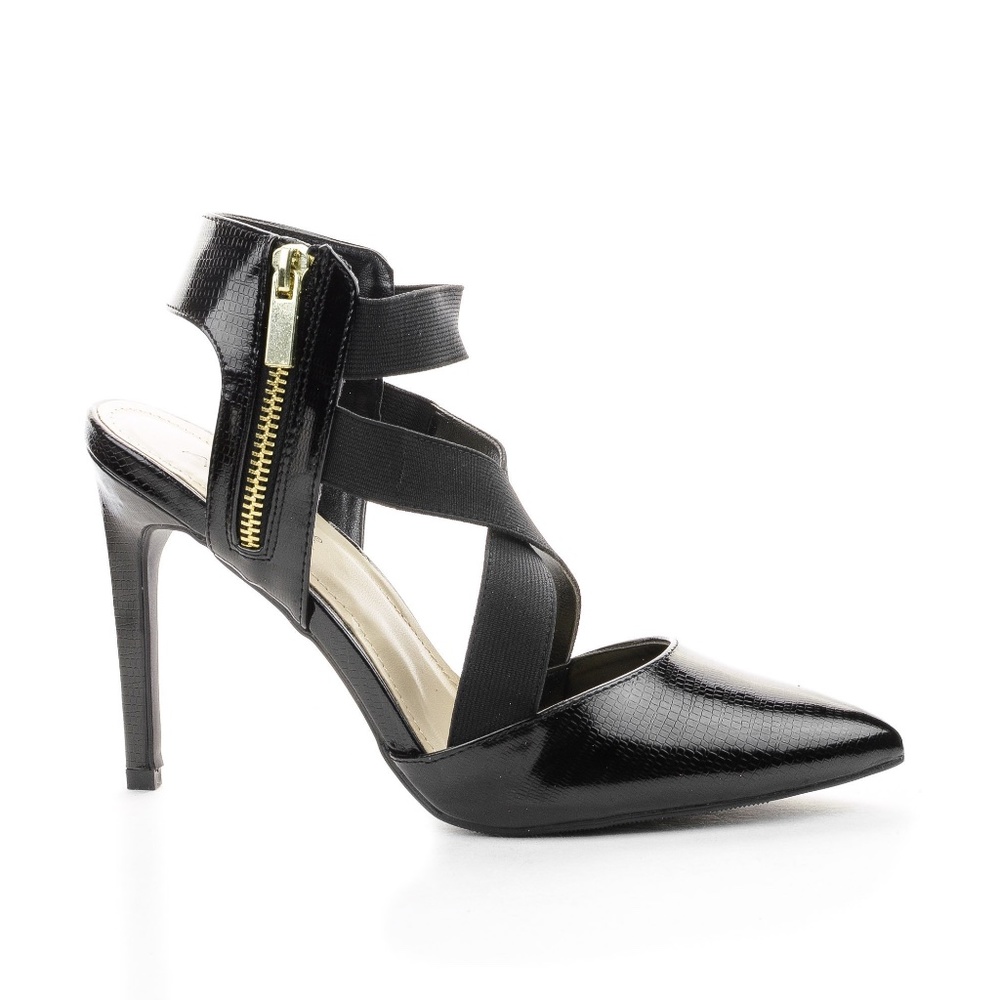 Anne Michelle Steppup Pointy Toe Elastic Criss Cross Stiletto Pumps Size 7.5